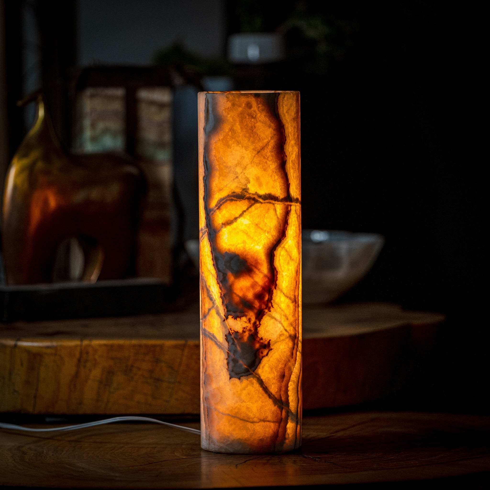 Sahara Onyx Lamp (Cylinder Table Lamp #6)