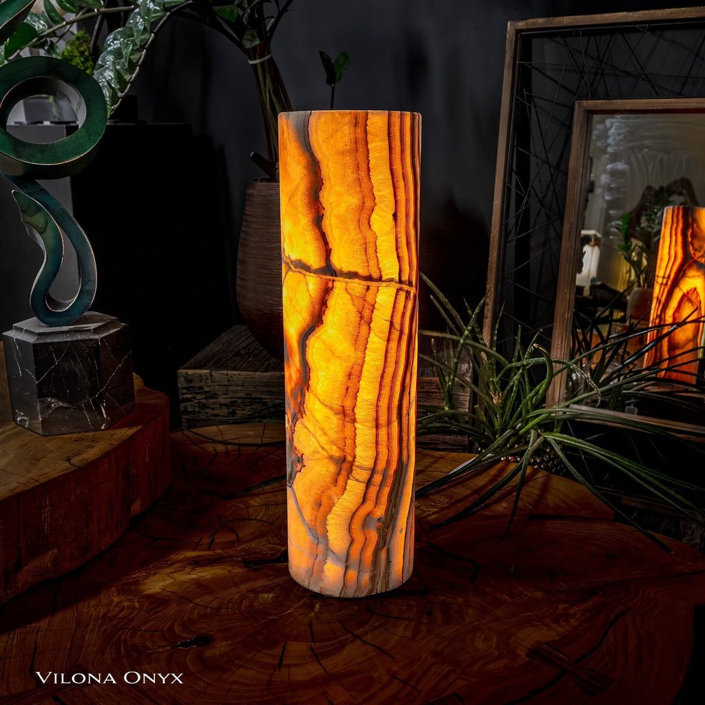 Sahara Onyx Lamp (Cylinder Table Lamp #6)