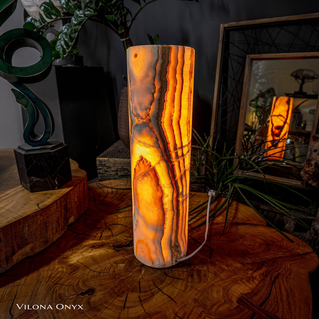 Sahara Onyx Lamp (Cylinder Table Lamp #6)