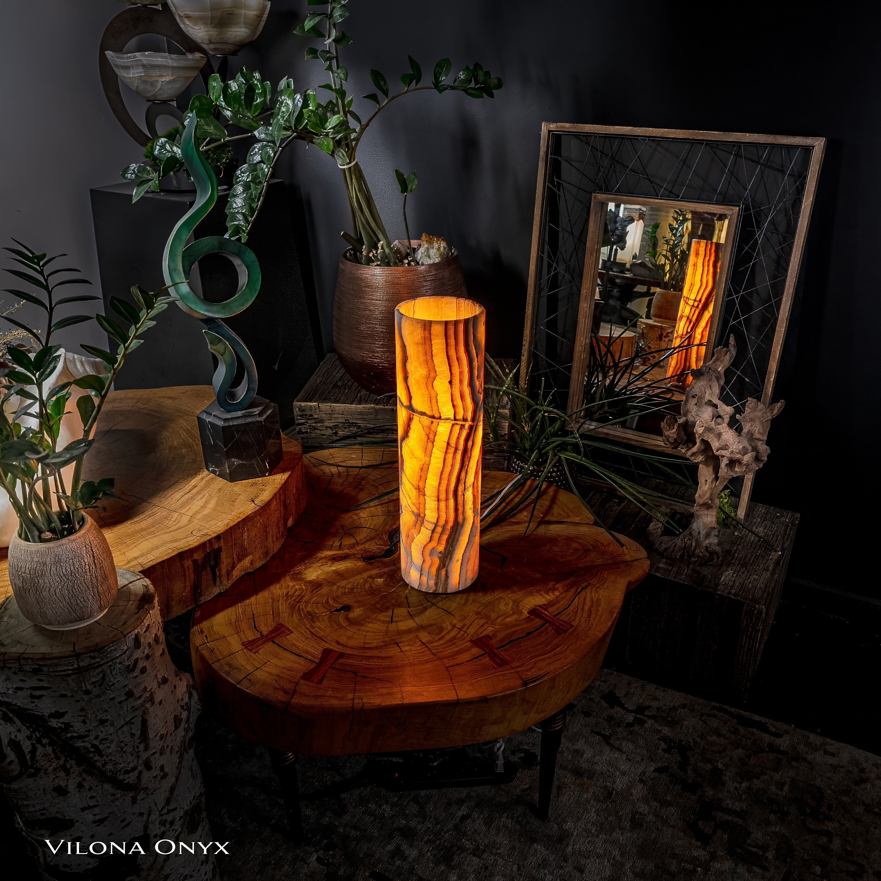 Sahara Onyx Lamp (Cylinder Table Lamp #6)