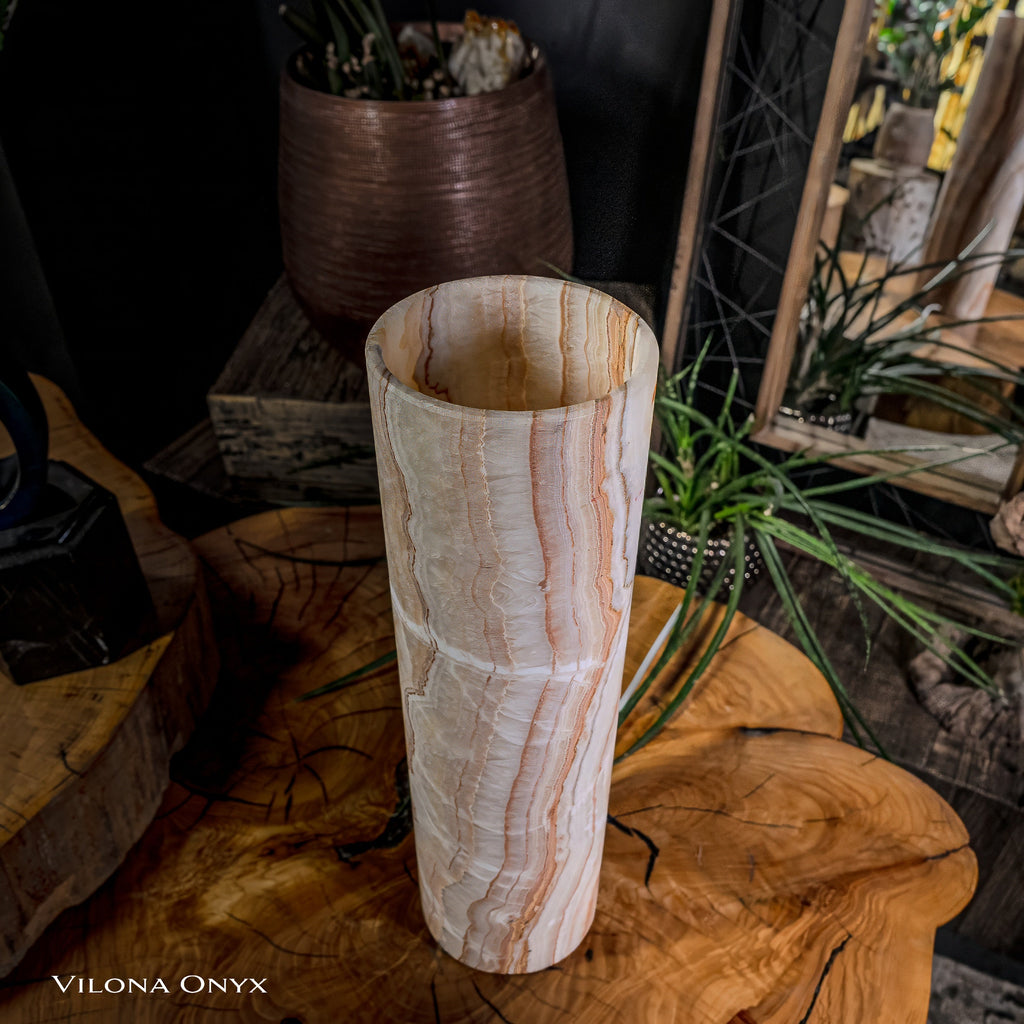 Sahara Onyx Lamp (Cylinder Table Lamp #6)