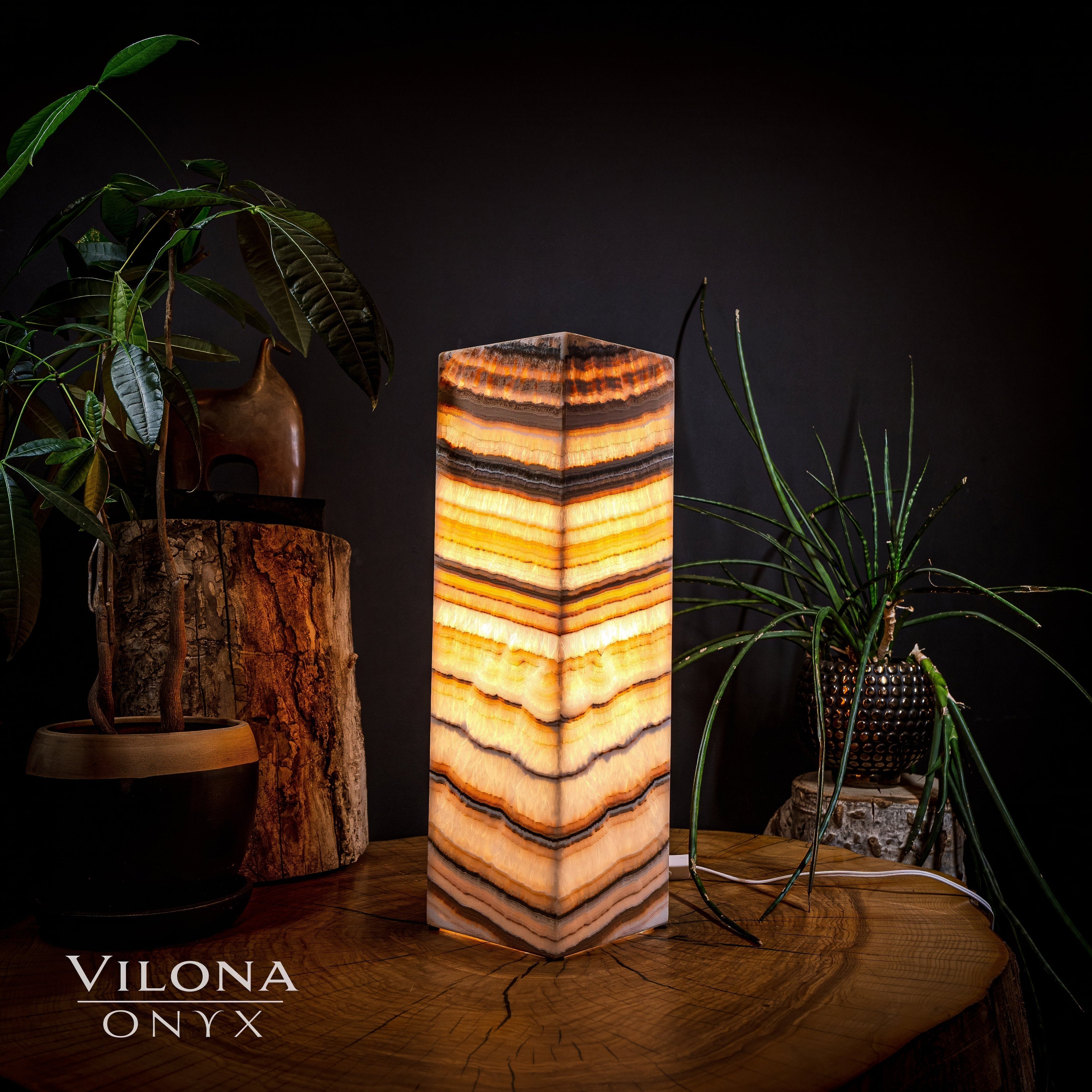 Sahara Onyx Square Crystal Table Lamp #2