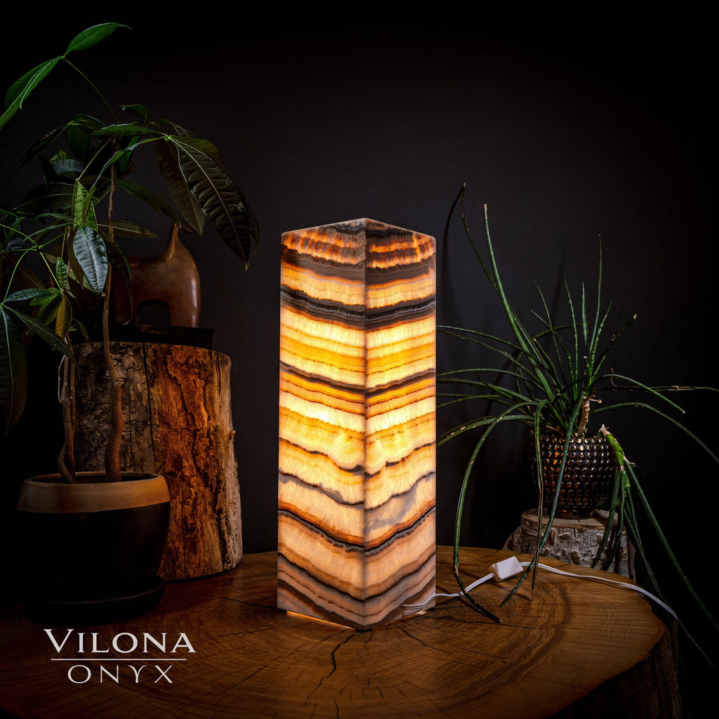 Sahara Onyx Square Crystal Table Lamp #2