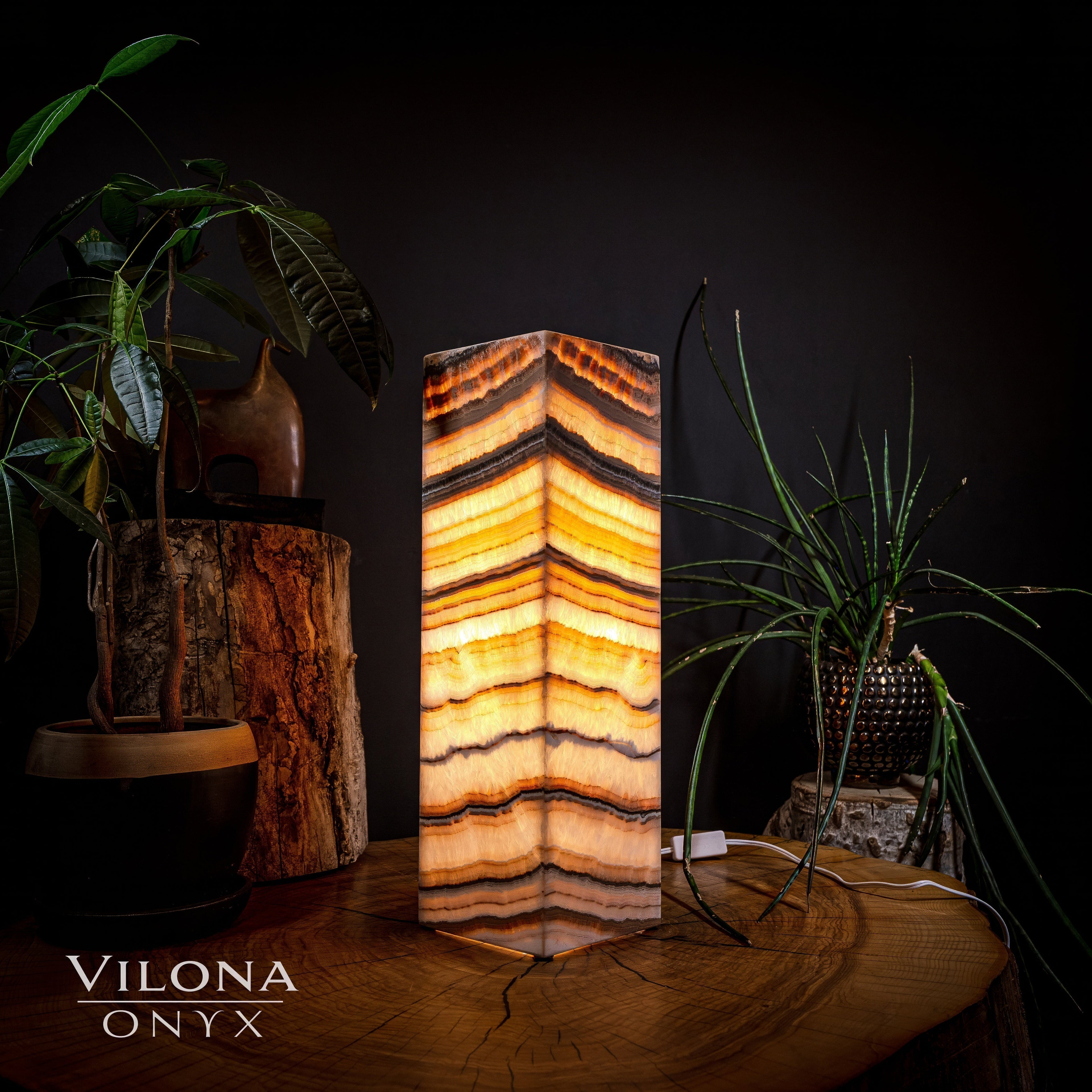 Sahara Onyx Square Crystal Table Lamp #2