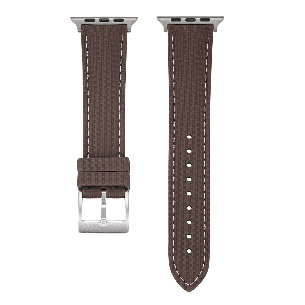 Sailcloth Rubber Buckle - For Apple Watch - Brown/White