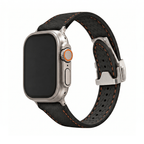 Sailcloth Rubber Deploy Band - For Apple Watch ULTRA - Black/Orange