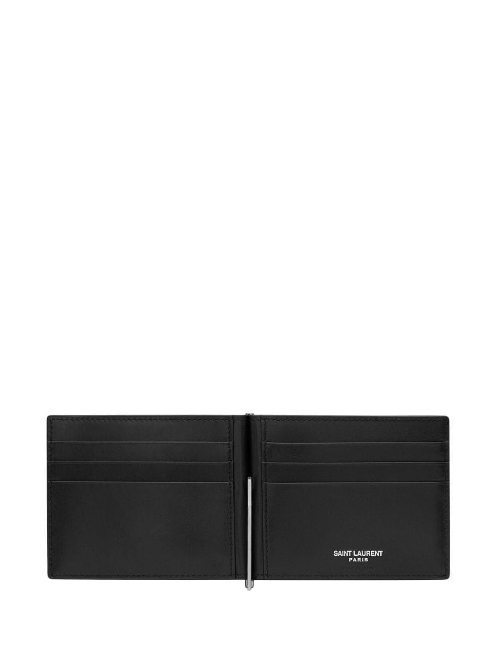 SAINT LAURENT Leather Card Holder - Mini Design for Men
