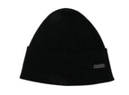 SAINT LAURENT Luxury Cashmere Ribbed Knit Hat with Logo Patch for Men