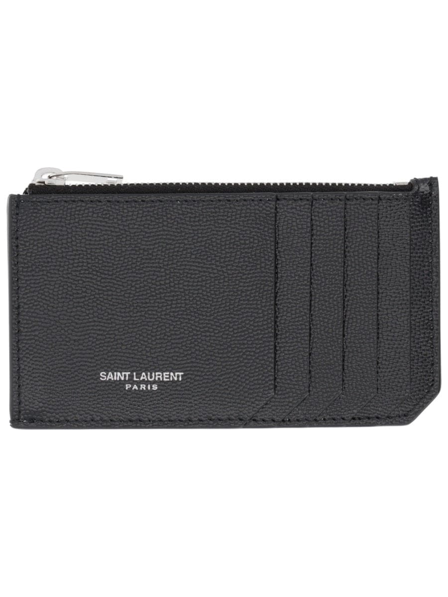 SAINT LAURENT Men's Mini Zip Card Holder