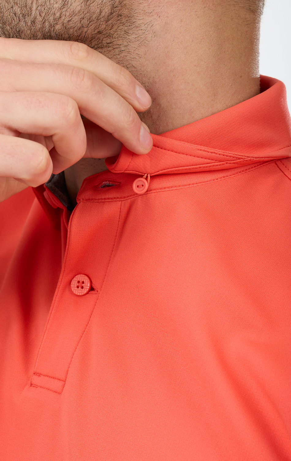Short Sleeve Polo Solid // Salmon
