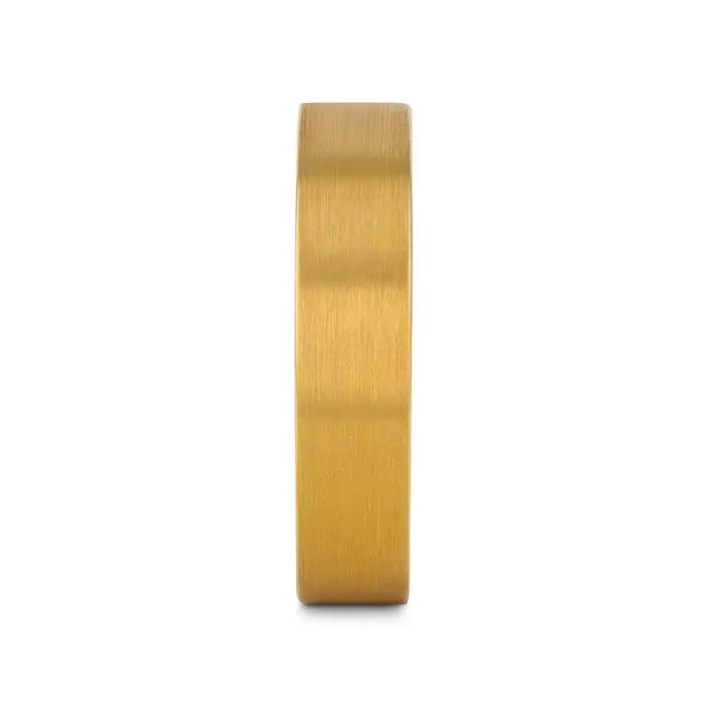 AUDEN Gold-Plated Flat Brushed Tungsten Wedding Ring — 4mm, 6mm & 8mm