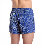 Men’s Premium Compression-Lined Hybrid Shorts – Sand Waves-Harbor and Surf