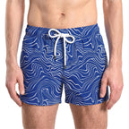 Men’s Premium Compression-Lined Hybrid Shorts – Sand Waves-Harbor and Surf