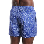 Men’s Premium Compression-Lined Hybrid Shorts – Sand Waves-Harbor and Surf