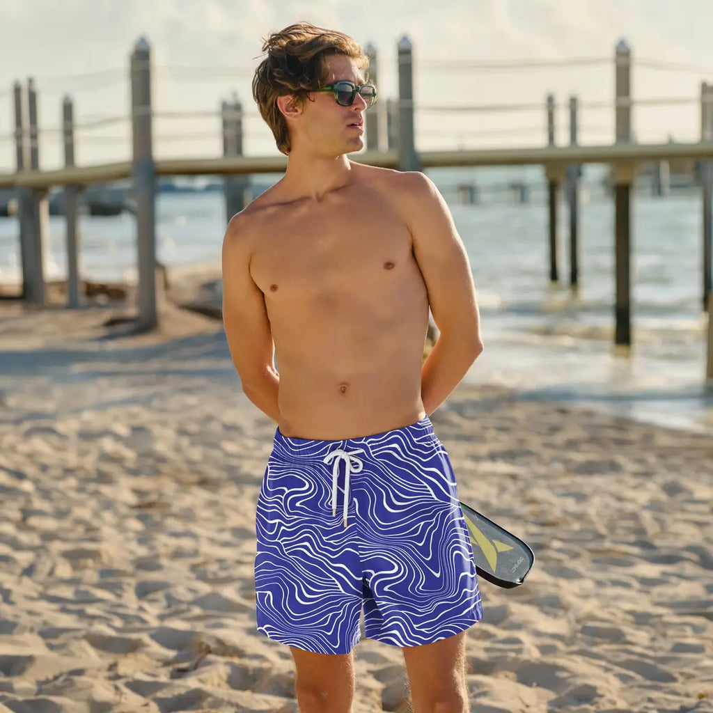 Sand Waves, Harbor and Surf Hybrid Short, Compression Lined Swim and Resort Trunk