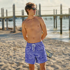 Sand Waves, Harbor and Surf Hybrid Short, Compression Lined Swim and Resort Trunk