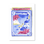 Santorini Matchbook Art Print