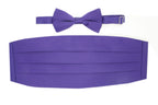 Men's Purple Satin Cummerbund & Bow Tie Set – Adjustable Tuxedo Set