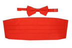 Men's Red Satin Cummerbund & Bow Tie Set – Adjustable Tuxedo Set