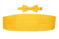 Men's Yellow Satin Cummerbund & Bow Tie Set – Adjustable Tuxedo Set