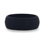 GROOVY Dual Groove Silicone Ring for Men and Women Black Comfort Fit Hypoallergenic Thorsten - 8mm