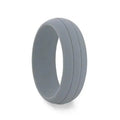HAMMER Dual Groove Silicone Ring for Men and Women Grey Comfort Fit Hypoallergenic Thorsten - 8mm