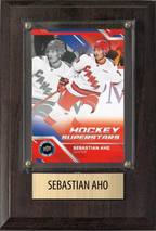 Sebastian Aho Carolina Hurricanes Fan Gift Plaque 4x6 1 Card Upper Deck 2024 2025 2026