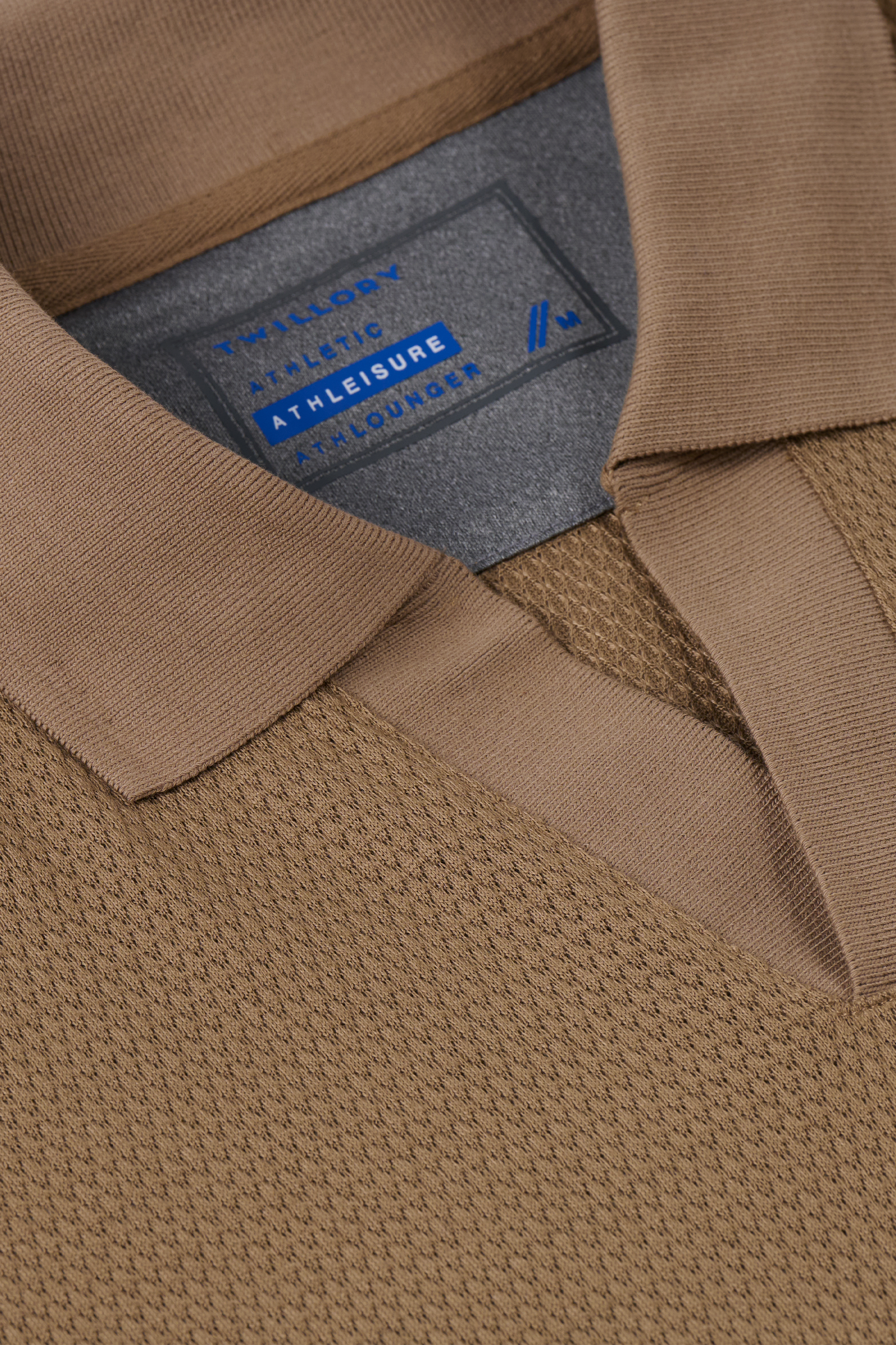 Short Sleeve Sweater Polo Solid // Sepia