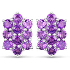 6.80 Carat Genuine Amethyst .925 Sterling Silver 3 Piece Jewelry Set (Ring, Earrings, and Pendant w/ Chain)