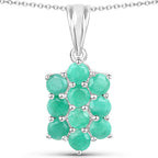 6.60 Carat Genuine Emerald .925 Sterling Silver 3 Piece Jewelry Set (Ring, Earrings, and Pendant w/ Chain)