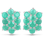 6.60 Carat Genuine Emerald .925 Sterling Silver 3 Piece Jewelry Set (Ring, Earrings, and Pendant w/ Chain)