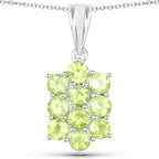 6.80 Carat Genuine Peridot .925 Sterling Silver 3 Piece Jewelry Set (Ring, Earrings, and Pendant w/ Chain)