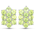 6.80 Carat Genuine Peridot .925 Sterling Silver 3 Piece Jewelry Set (Ring, Earrings, and Pendant w/ Chain)