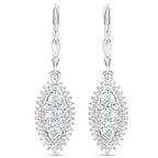 4.50 Carat Genuine Blue Topaz and White Topaz .925 Sterling Silver 3 Piece Jewelry Set (Ring, Earrings, and Pendant w/ Chain)