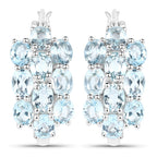 9.88 Carat Genuine Blue Topaz .925 Sterling Silver 3 Piece Jewelry Set (Ring, Earrings, and Pendant w/ Chain)