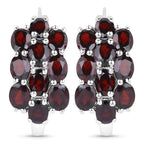 10.40 Carat Genuine Garnet .925 Sterling Silver 3 Piece Jewelry Set (Ring, Earrings, and Pendant w/ Chain)
