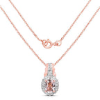 2.28 Carat Genuine Morganite and White Topaz .925 Sterling Silver 3 Piece Jewelry Set (Ring, Earrings, and Pendant w/ Chain)