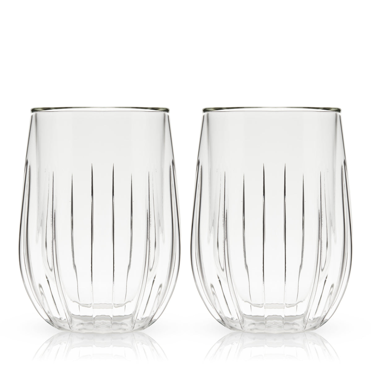 Double-Walled Stemless Wine Glasses Set of 2