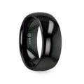 VAREN Black Titanium Polished Finish Men’s Domed Wedding Band - 8mm