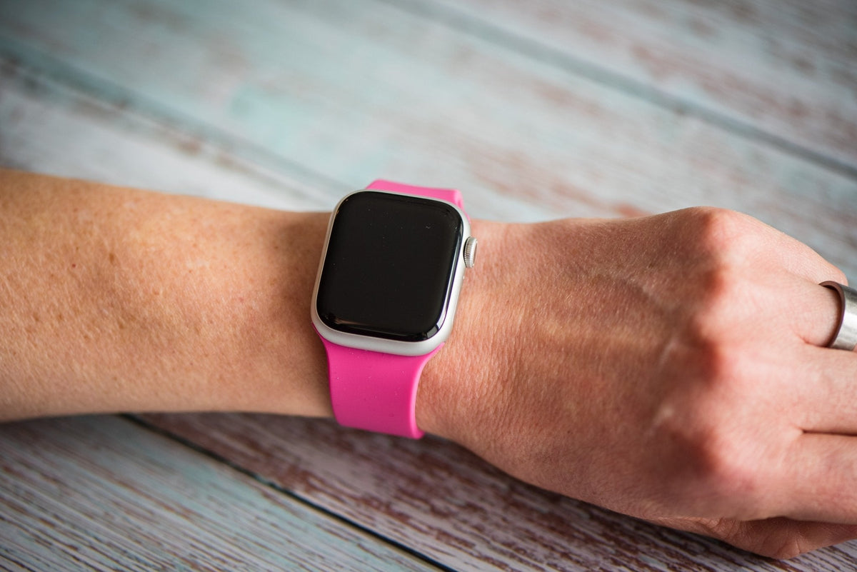 Silicone Solid Buckle Band - For Apple Watch - BMR Pink
