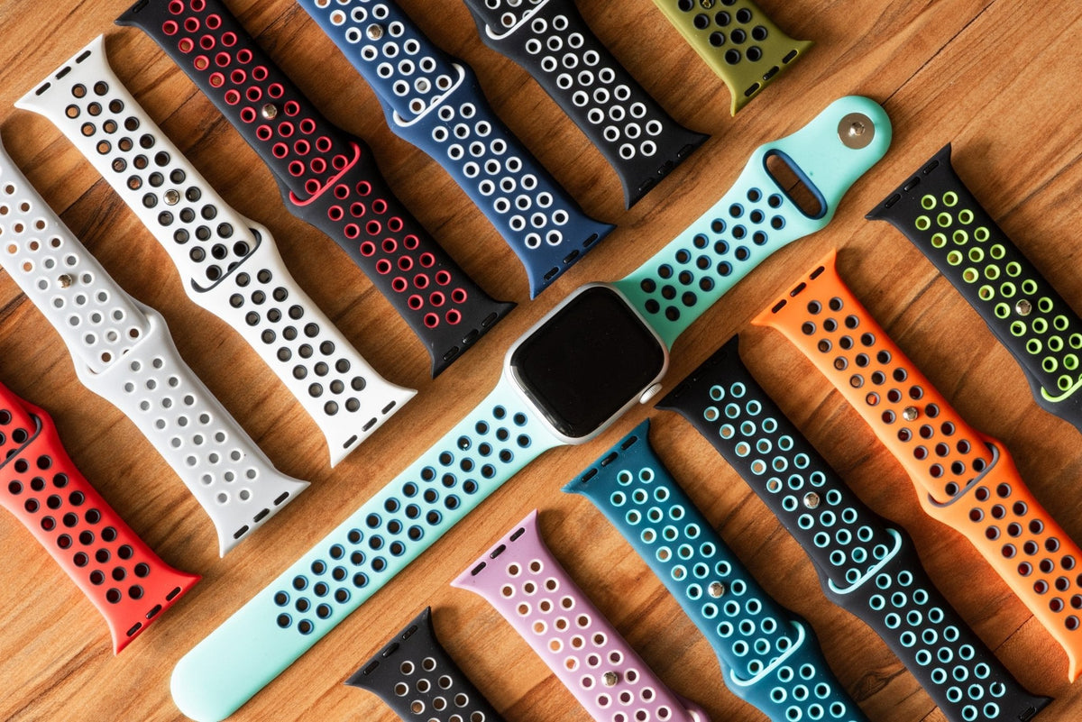 Silicone Sport Band - For Apple Watch - Black-White
