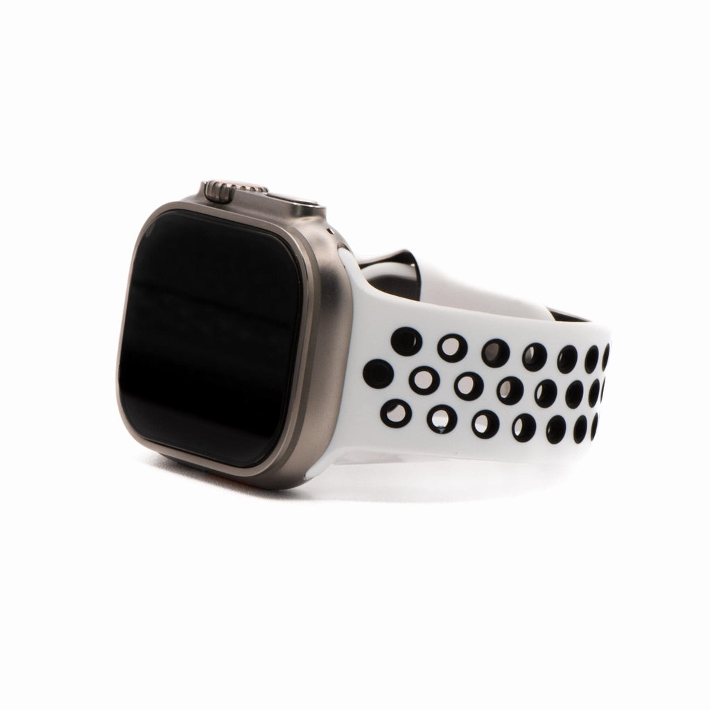 Silicone Sport Band - For Apple Watch - White-Black