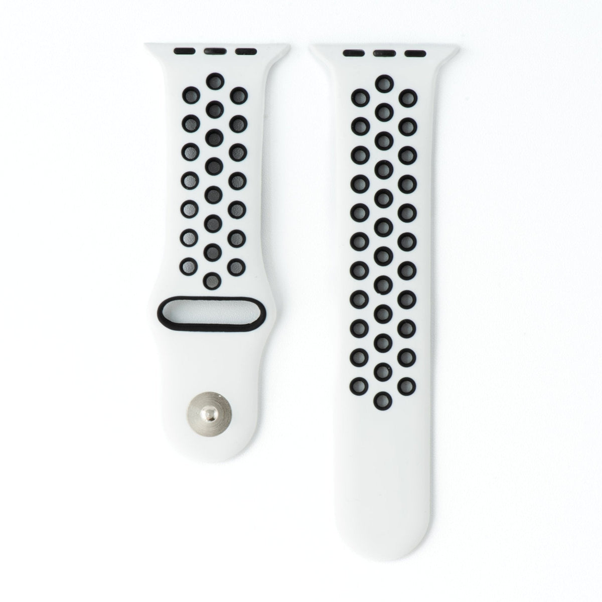 Silicone Sport Band - For Apple Watch - White-Black
