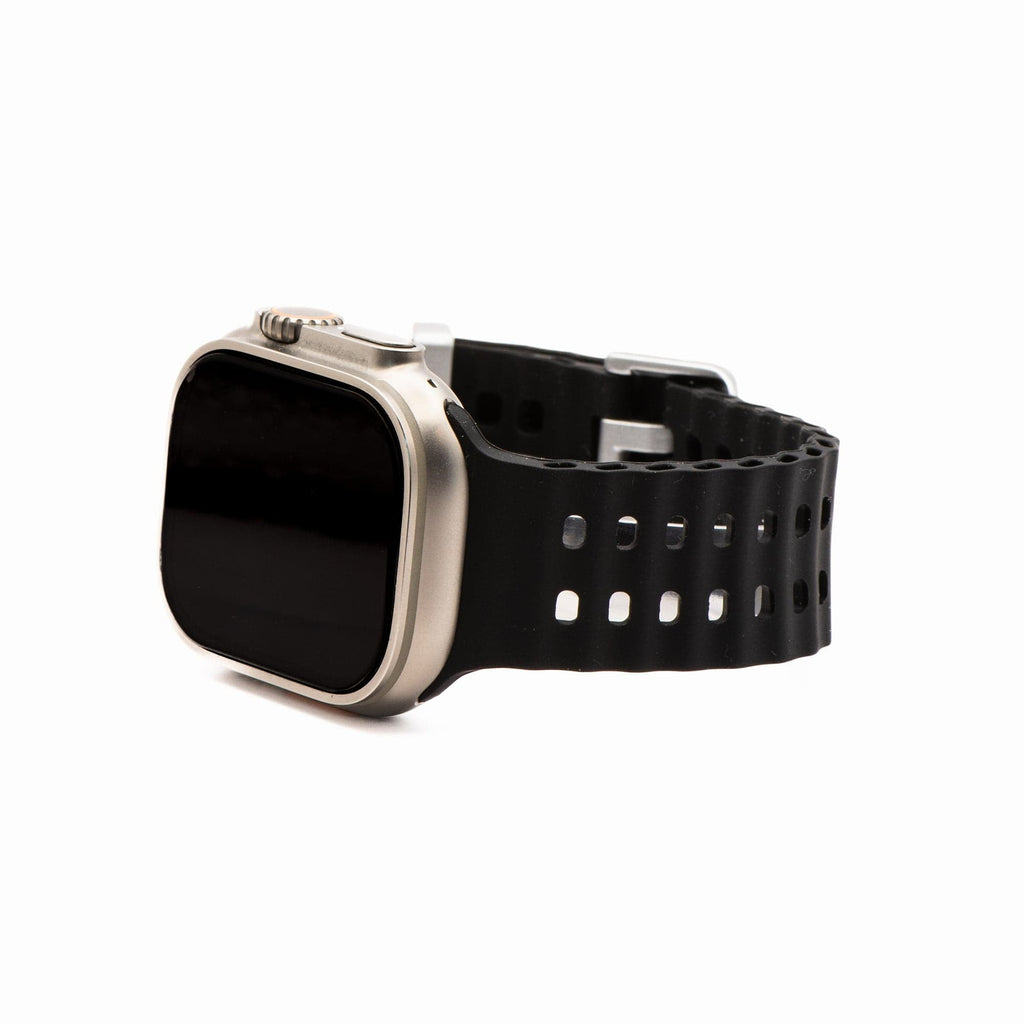 Silicone Wave Band - For Apple Watch - Black