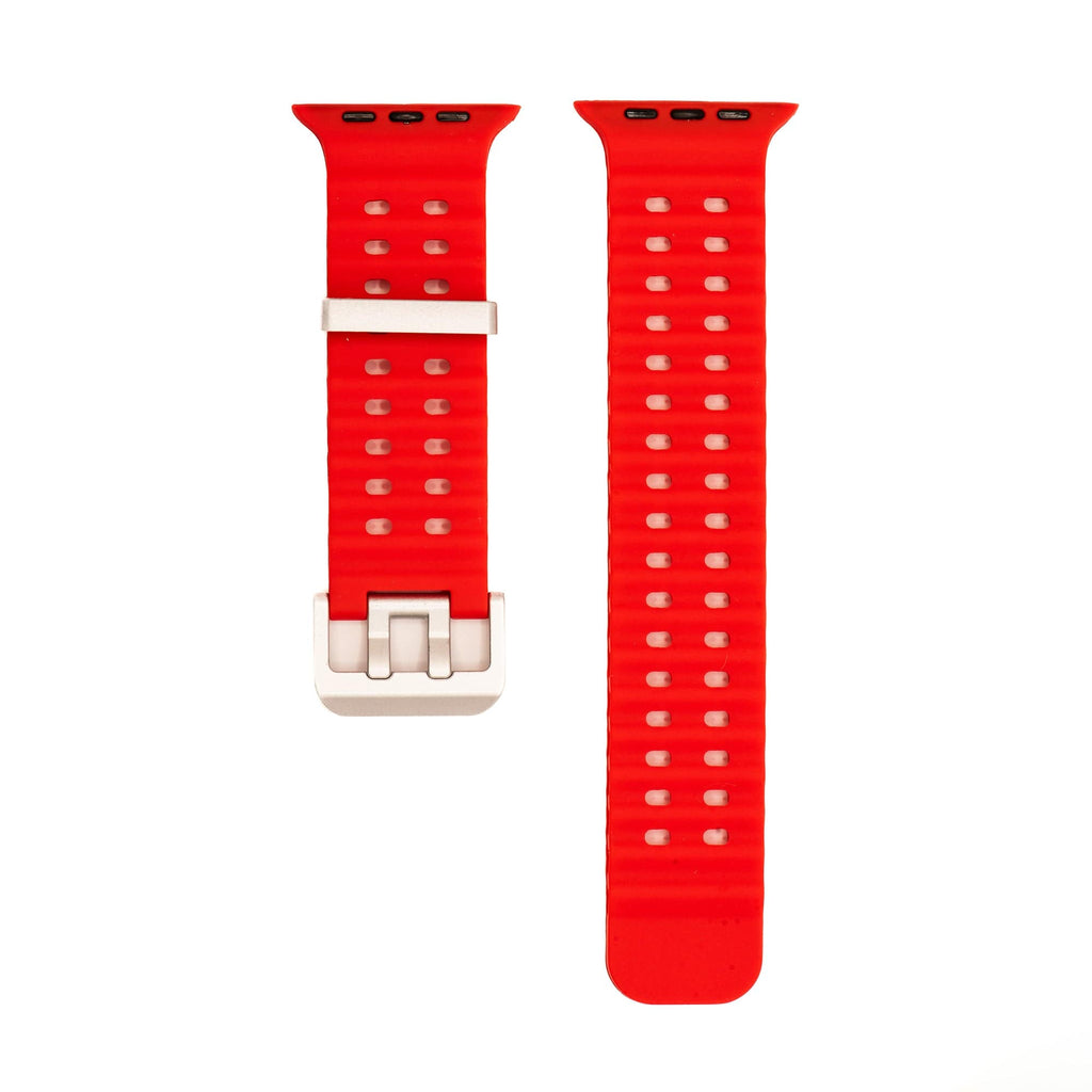 Silicone Wave Band - For Apple Watch - Red