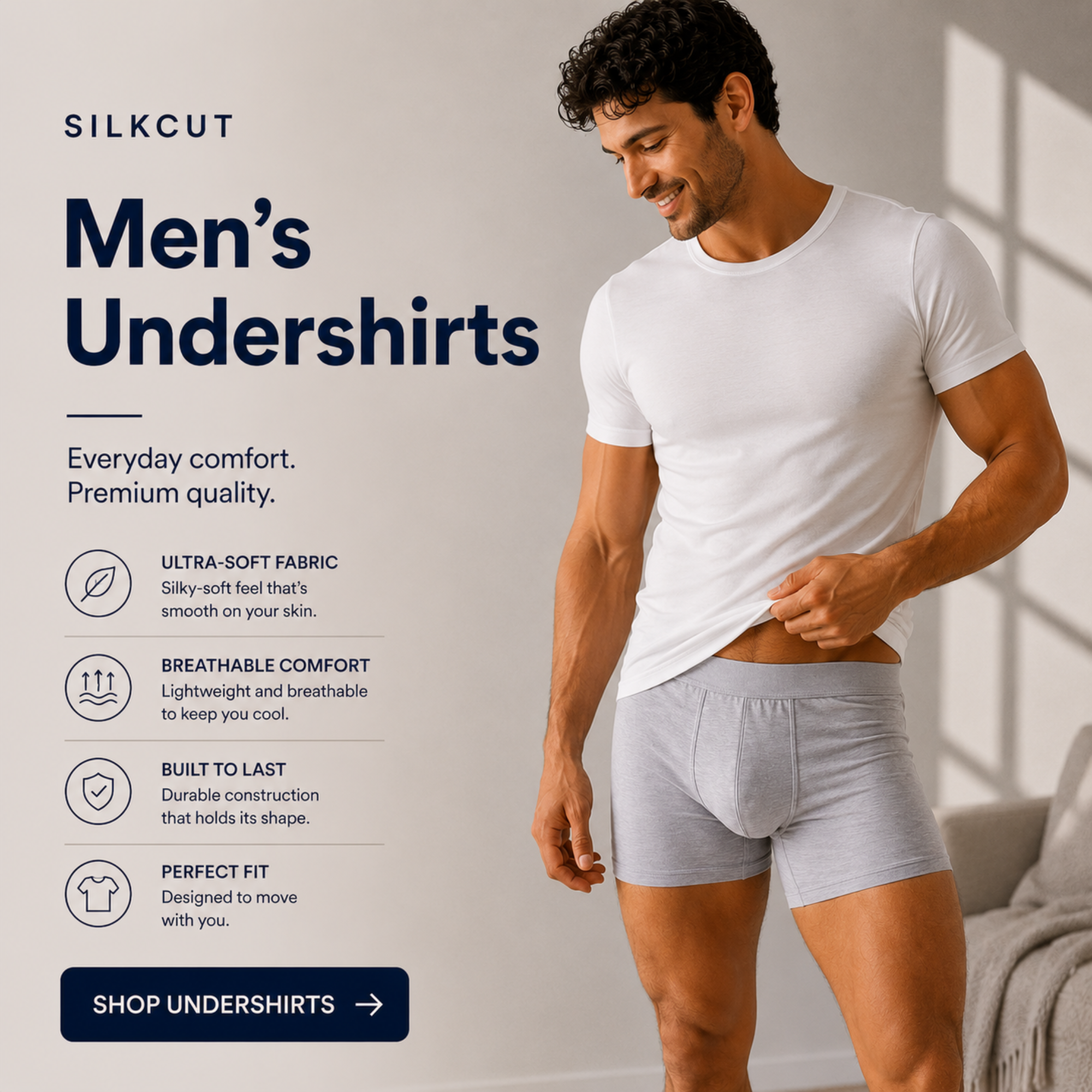 SilkCut Micro Modal V Neck Undershirt