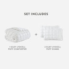 Silky Lyocell Puff Comforter Bundle