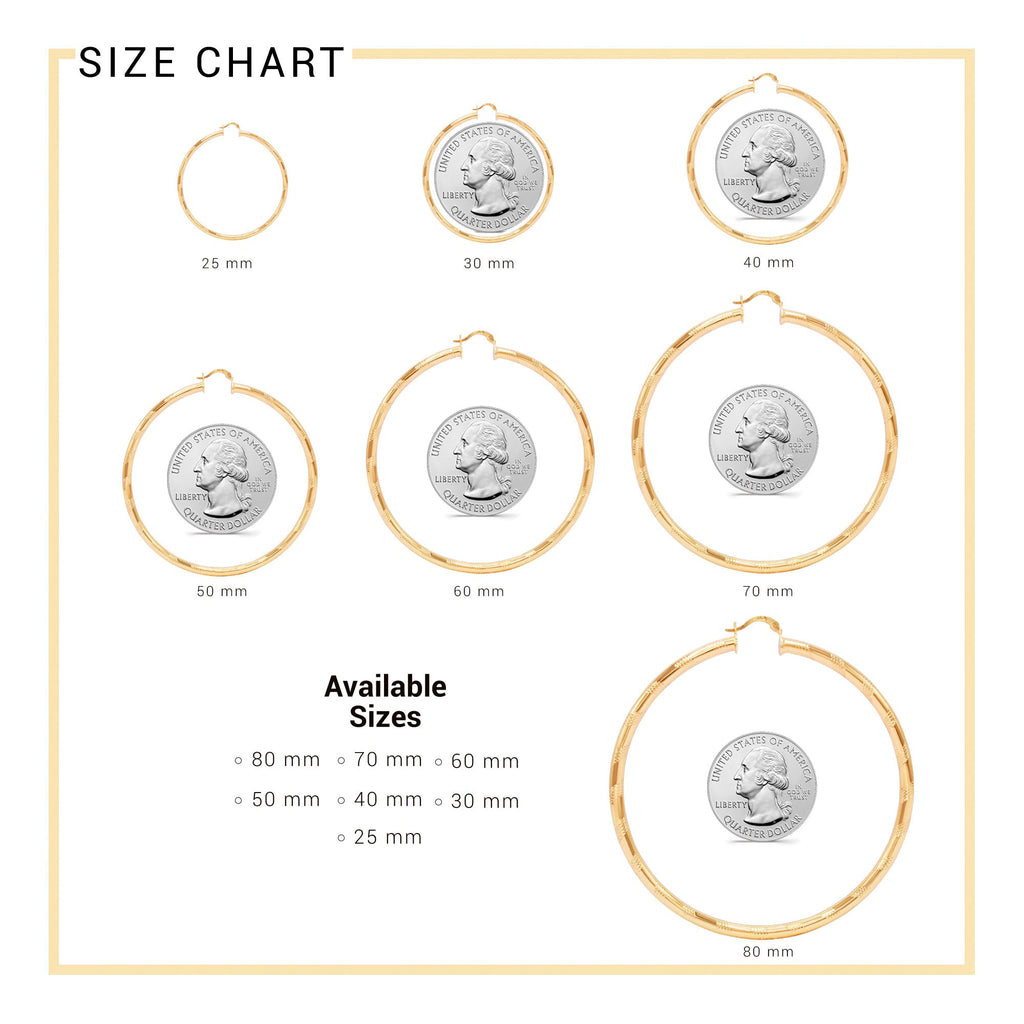 Slit Cut 14K Gold-Filled Hoop Earrings For Women 25 - 80 mm