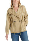 Lucky Brand Women's Drawstring Trench Coat Beige Size L
