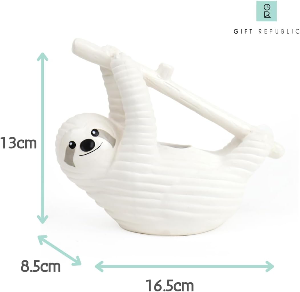 Sloth Ceramic Planter - Desktop Sprouting Chia Pet Plant Pot - Gift Republic